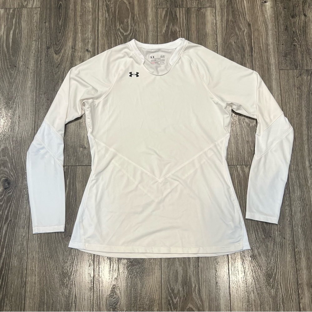 🌸 3/$30 Under Armour Fitted Dig Long Sleeve Jersey Shirt White